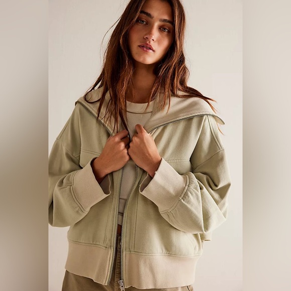 🆕 FREE PEOPLE | ADDISON ZIP UP | SPANISH MOSS | SIZE: M - Picture 5 of 6